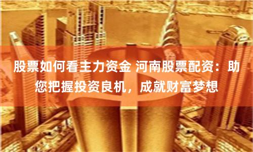 股票如何看主力资金 河南股票配资：助您把握投资良机，成就财富梦想